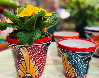 Set of 2 Mini Tapered Planter | Succulent | Talavera | Home & Garden| Mother's Day Gifts| Gifts for Her