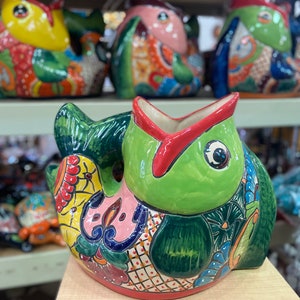 Talavera Fish Flower Pot, Outdoor Planter, Garden Decor Wide Open mouth Bass| Mother's Day Gifts| Gifts for Her