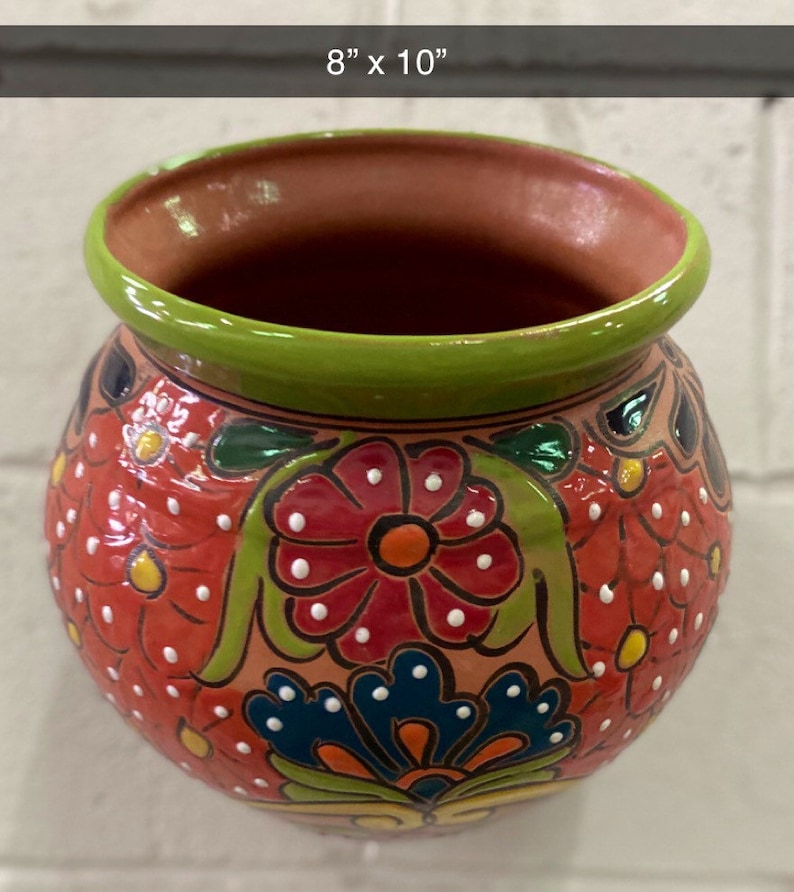 Talavera Cubana Pot MultiColor Sideways Planter Potting