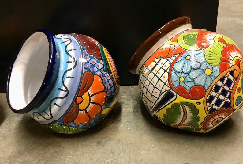 Talavera Cubana Pot MultiColor Sideways Planter Potting