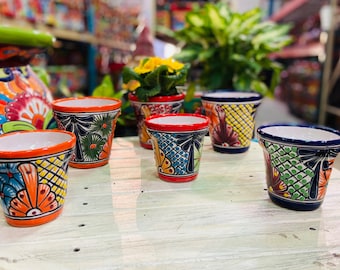 Set of 2 Tapered Planter | Succulent | Talavera | Home & Garden| Mother's Day Gifts| Gifts for Her