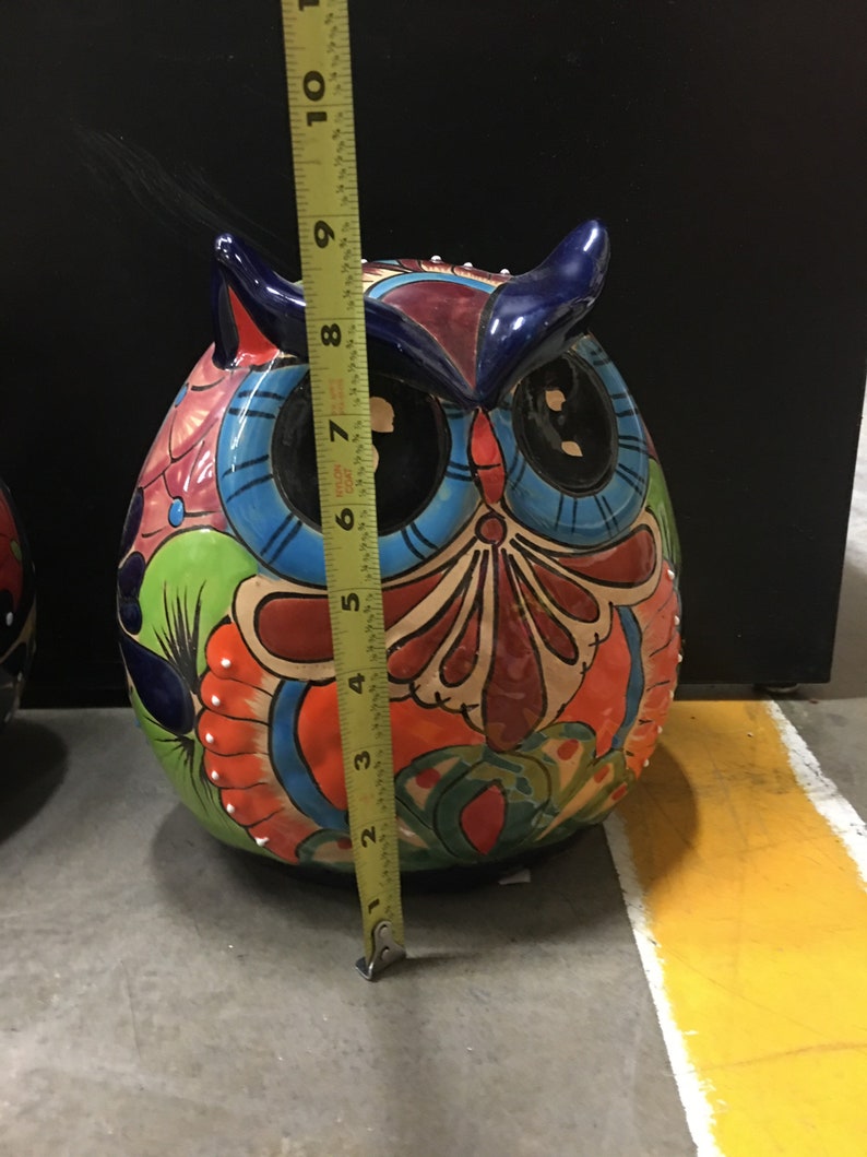 Talavera Owl Pot Colorful Ceramic Garden Owl Hand Painted Etsy