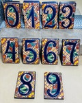 Single RUSTIC Ceramic address Tiles| Mexican Talavera House Number