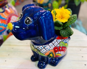 Dog|Puppy Talavera Planter, Ceramic Garden Potter, Indoor Outdoor Garden Decor, Children Gardens, Make It Fun Natural Growing Plants