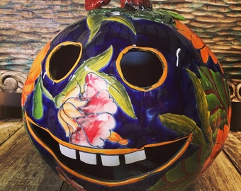 16” Talavera Pumpkin. Jack-o-Lantern.  Halloween Decor. pumpkin. outdoor and indoor decor