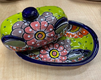 Talavera, Ceramic Butter Holder, Plato Ceramica de Mantequilla, Southwest Decor, Butter Dish| Mother's Day Gifts| Gifts for Plant Moms