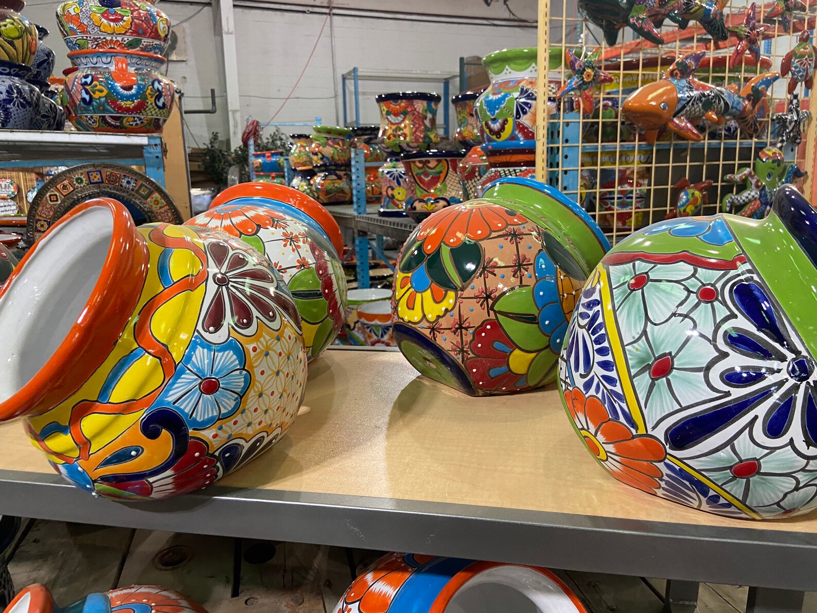 Talavera Cubana Pot MultiColor Sideways Planter Potting