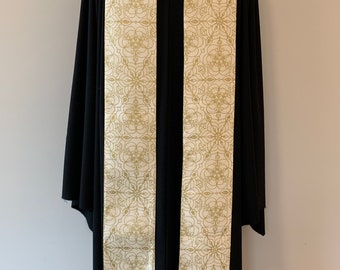 Snowflake Cream Clergy Stole, Reversible Cream Stole #1136