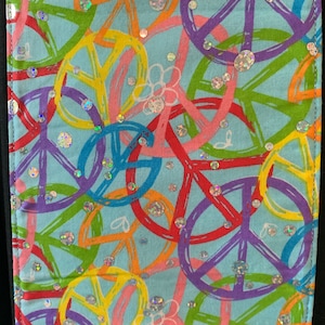 Stola clericale con simboli di pace, stola reversibile rosa a spirale n. 140