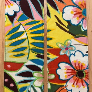 Colorful Wild Flowers Clergy Stole, Reversible Turquoise on White Stole #782