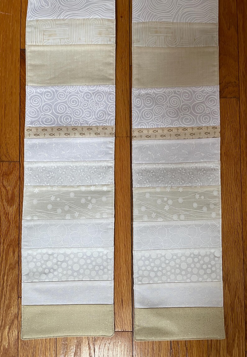Stole Withe Beige and White Easter Stole, Reversible Black Medallion Stole #1162 - Etsy