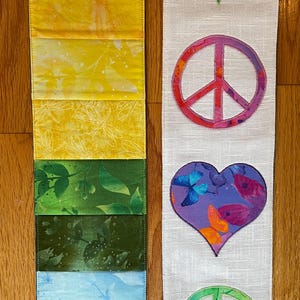Love and Peace Rainbow Clergy Stole, Reversible  Blue Stole #182