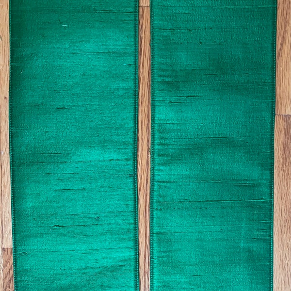 Green Silk Clergy Stole, Reversible Green Stole #671