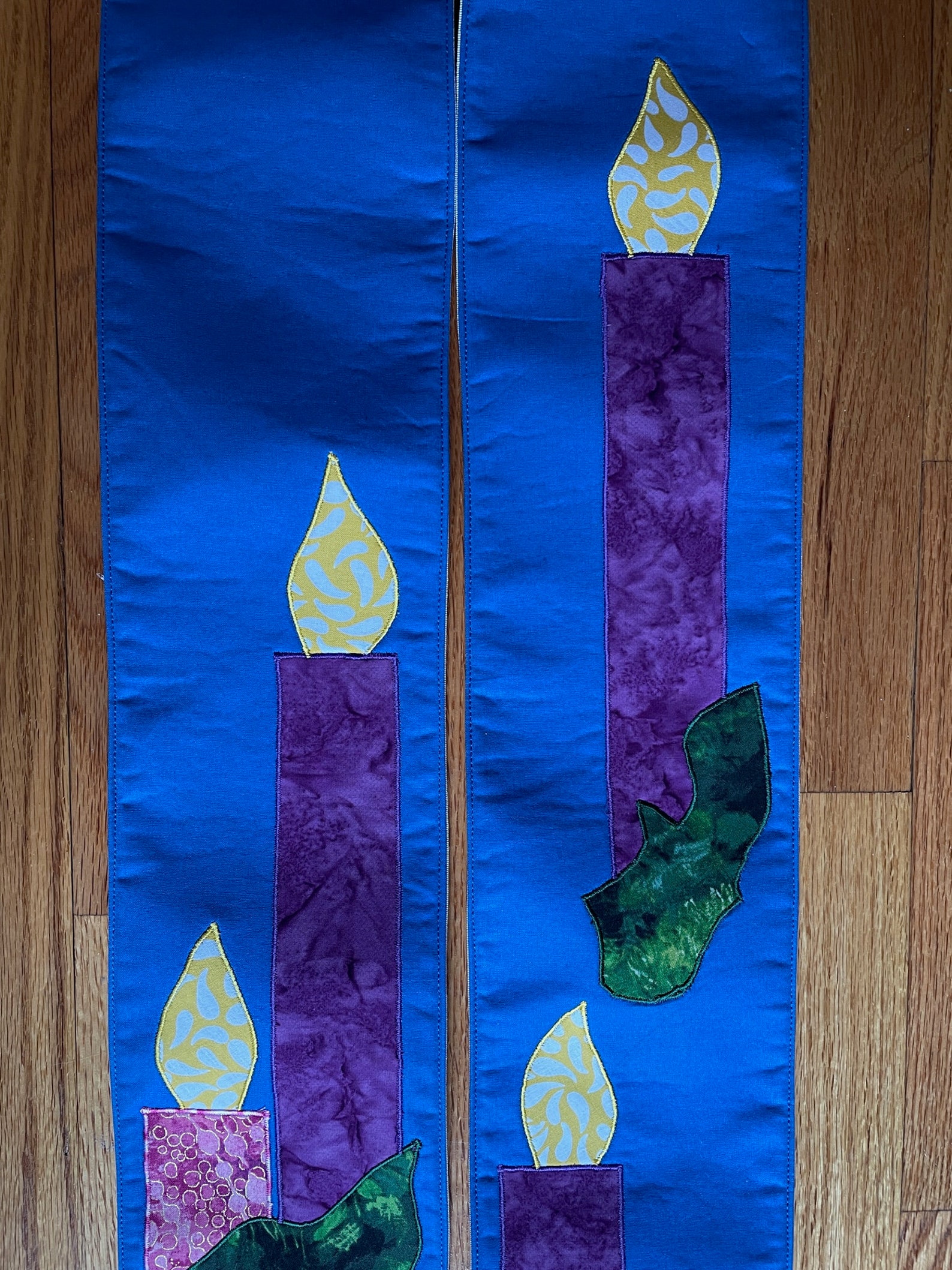 Blue Advent Candles Stole, Reversible Cream Stole 756 Etsy