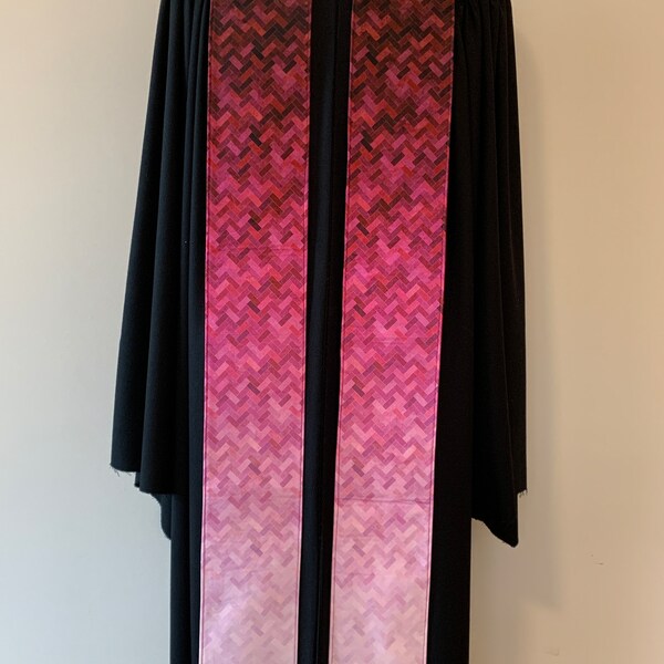 Shaded  Purple Clergy Stole, Reversible Purple & Pink Stole #826