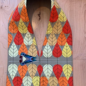 Orange and Yellow Leaves with Ducks Clergy Stole, Turquoise Feathers Stole #510