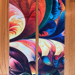 Colorful Clergy Stole, Reversible Aqua Batik Stole #786