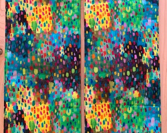 Dotted Rainbow Clergy Stole, Reversible Orange Stole #410