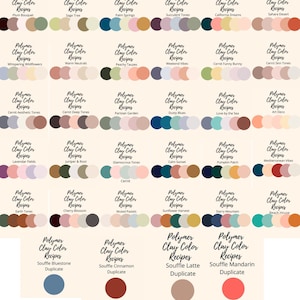 BUNDLE Polymer Clay Color Recipes 159 Clay Color Recipes,Seasonal Color Palettes,Digital Recipe Download,Premo Souffle Cernit Color Recipes