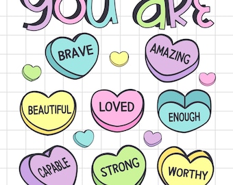 Valentinstag Candy Herz Clipart: PNG JPG EPS (Digitaler Download)