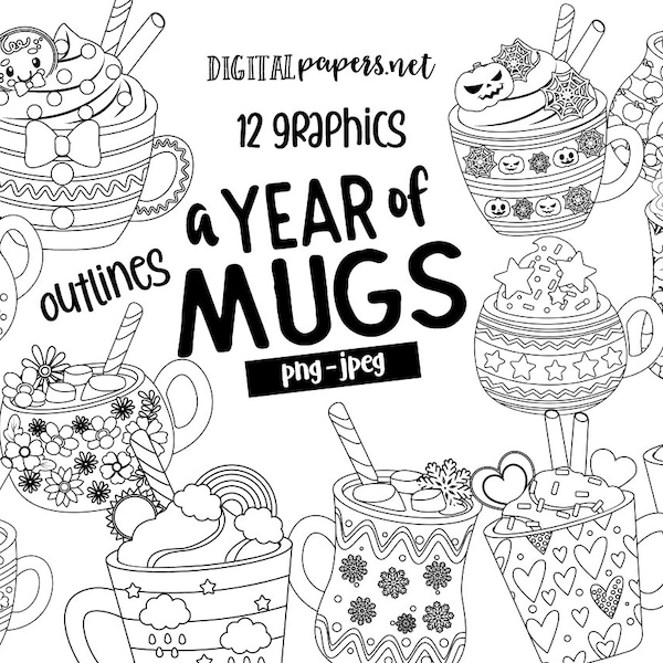 Hot Cocoa Clipart - Etsy