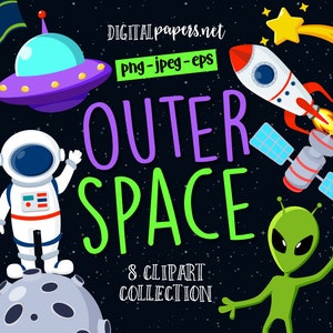 Imágenes Prediseñadas del espacio exterior, imágenes prediseñadas vectoriales EPS, imágenes prediseñadas de astronauta, imágenes prediseñadas de planeta, imágenes prediseñadas alienígenas, imágenes prediseñadas de cohetes, comercial, descarga instantánea