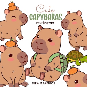 Capybara PNG Clipart, Capibara Trend Clipart, Sublimation PNG, jpg, eps Clipart, Instant Download