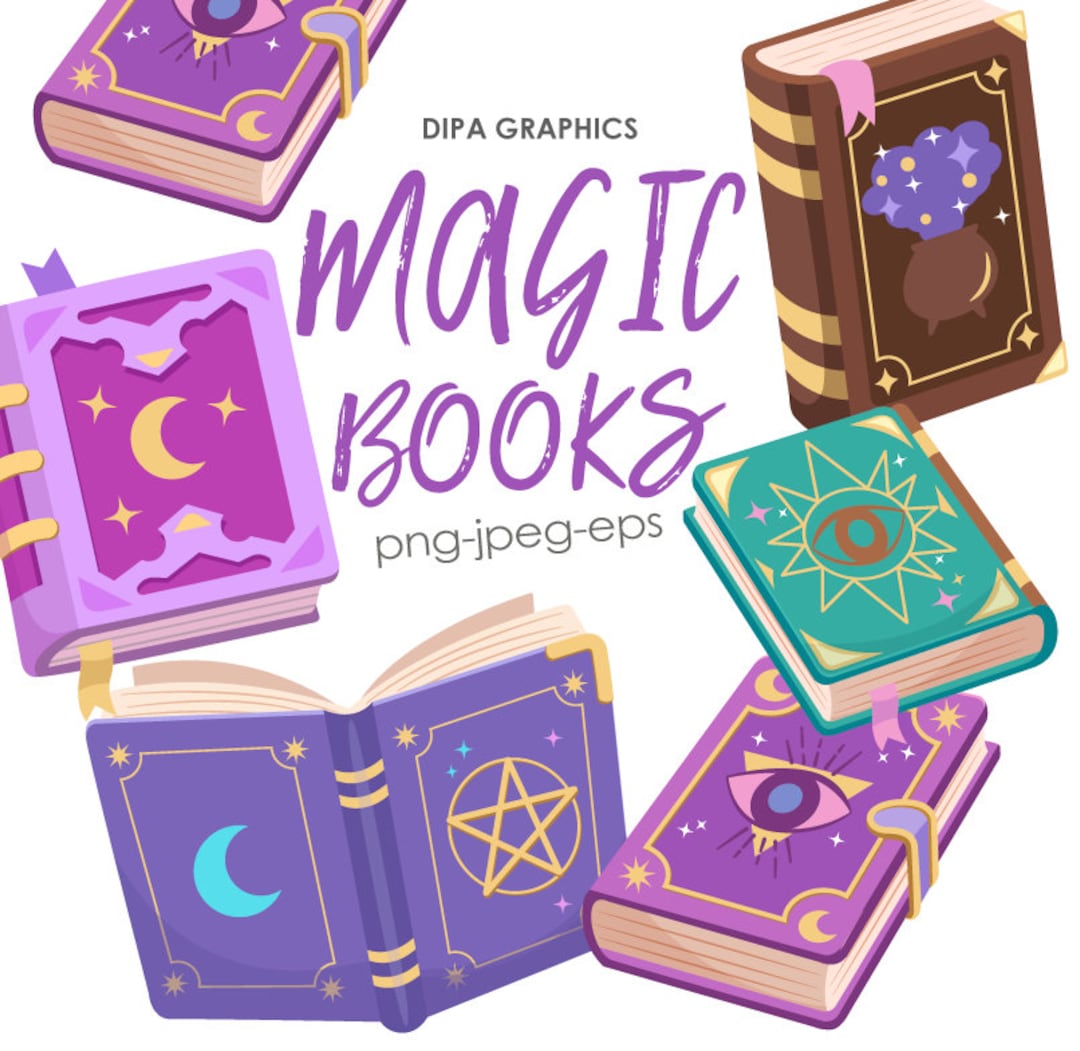 Magic Book Clipart, Magic School, Wizard Clipart, Witch, Book Clipart ...
