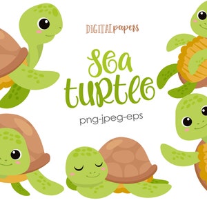 Sea Turtle Clipart, ClipArt Baby Turtle, Sotto il mare, Clipart animale marino, Clipart festa in piscina, Sirena, Commerciale, DOWNLOAD IMMEDIATO