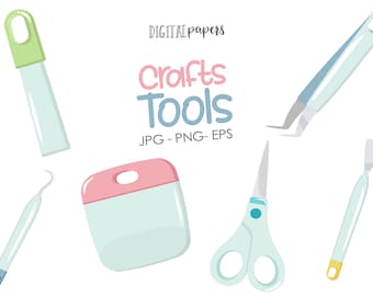 Crafting Tools Clipart: Scrapbook & Plotter Graphics (Digital Download)