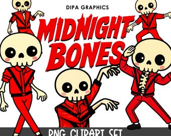 Thriller Skeleton Halloween PNG Clipart, kommerzielle Sofortdownload