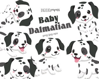 Dalmatian Clipart, Puppy Clipart, Puppies Clipart, Dog Clip art, Pet Graphics, Sticker Vector, Commercial, INSTANT DOWNLOAD