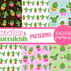 Cactus Clipart, Carte digitali succulente, ClipArt cactus, Modello cactus, Clipart pianta, Uso commerciale, Download istantaneo