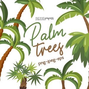 Clipart z palmą, lato, impreza na plaży, tropikalny clipart, clipart z surfingiem, clipart z luau, clipart z drzewem, plaża, komercyjny, natychmiastowe pobranie