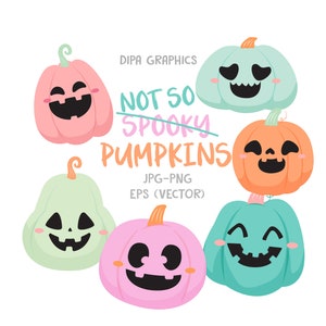 Pumpkin Clipart, Halloween Clipart, Cute Pumpkin, Halloween Design, Whimsical Clipart, Pumpkin Graphics, Commercial, INSTANT DOWNLOAD