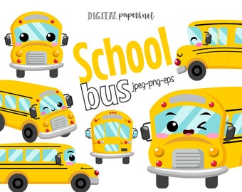 Yellow School Bus Clipart: Back to School Graphics (PNG, Vector, EPS)