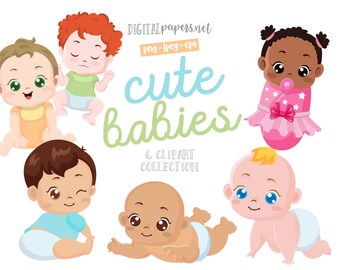 Baby Clipart, Toddler Clipart, Baby Shower, Newborn Clipart, Baby Girl, Baby Boy, COMMERCIAL use allowed, INSTANT DOWNLOAD