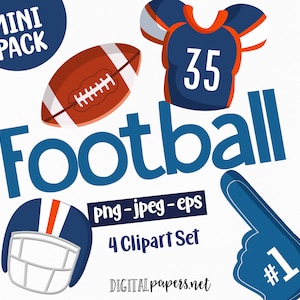 Football Clipart, Sports Party, png clipart, eps vector, COMMERCIAL use, Sports Clip art, INSTANT DOWNLOAD