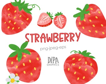 Strawberry Clipart, Berry Clipart, Berry Sweet, Fruit Clipart, StrawBerry Illustration, Vector, Sublimation, Commercial, INSTANT DOWNLOAD