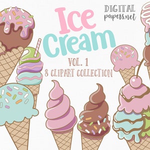 Ice Cream Clipart: Summer Party Designs (Digital Download)
