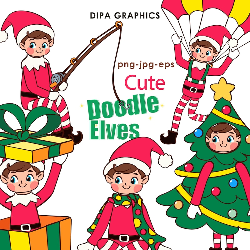 Elf on Shelf Clipart - Etsy