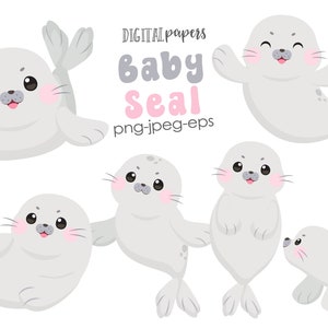Clipart Baby Seal, Clipart Seal, Pod morzem, Clipart Beach, Clipart Animal, KOMERCYJNE, NATYCHMIASTOWE POBIERANIE