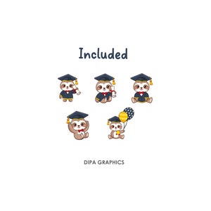 Graduation Sloth Clipart, Sloth PNG, Balloon Clipart, Diploma Clipart, Like PNG, Congrats to the Grad PNG, Commercial Use, Instant Download image 3