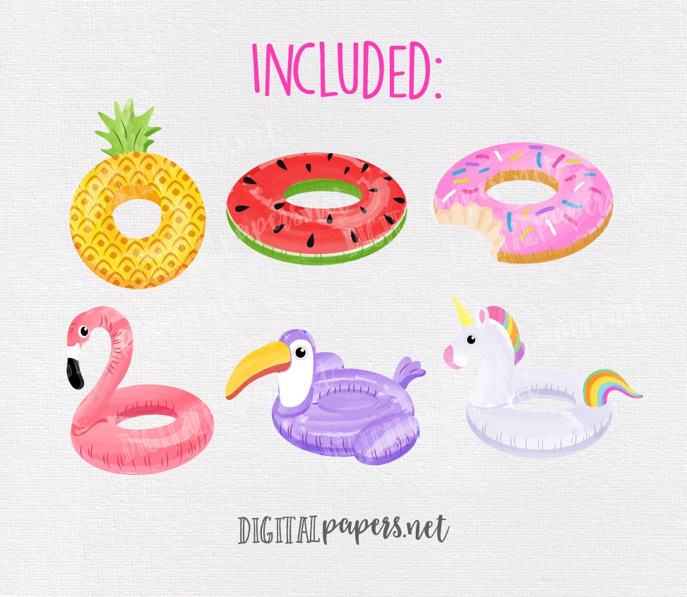 pool party flamingo clipart