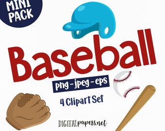 Baseball Clipart, Sports Party, png clipart, eps vector, COMMERCIAL use, Sports Clip art, INSTANT DOWNLOAD