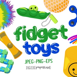 Fidget Toys, Toy Clipart, Game Clipart, Sensory Toy, Game Clipart, Commercial, INSTANT DOWNLOAD