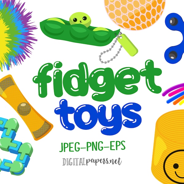 Fidget Toys, Toy Clipart, Game Clipart, Sensory Toy, Game Clipart, Commercial, INSTANT DOWNLOAD