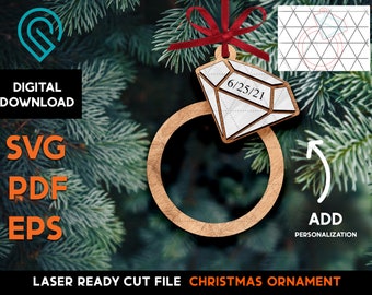 Download Engaged Ornament Svg Etsy