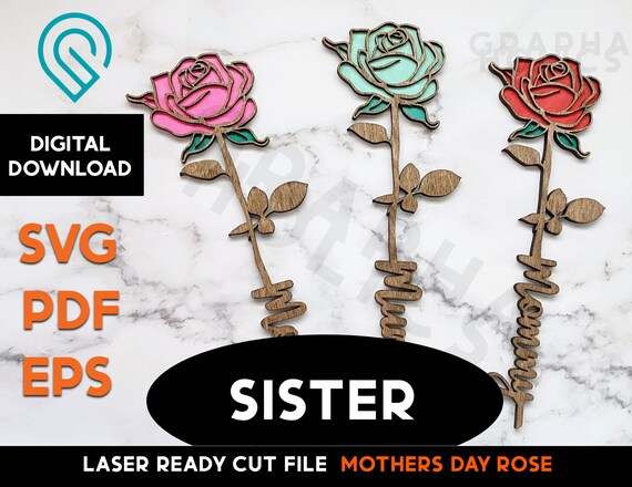 Glowforge files Family Love Rose Valentine\u2019s SVG Flowers SVG