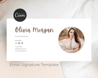 Email Signature Template with photos, Email Marketing, Canva Template, Photographer Business Template